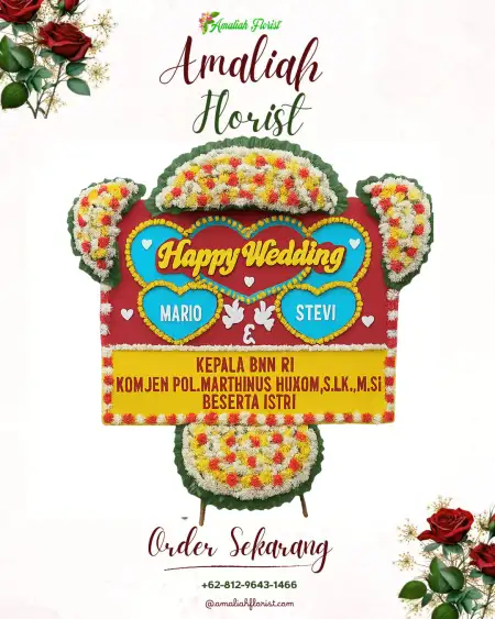 Papan Bunga Pernikahan Singodutan